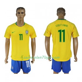 Camisola Brasil Philippe Coutinho 11 1º Equipamento Mundial 2018 Manga Curta