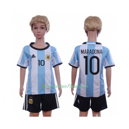 Camisola Argentina Maradona 10 Criança 1º Equipamento 2016 Manga Curta