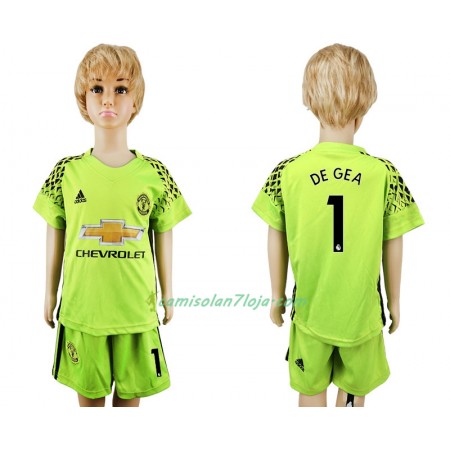 Camisola Manchester United David de Gea 1 Guarda Redes Criança 2º Equipamento 2017/18 Manga Curta
