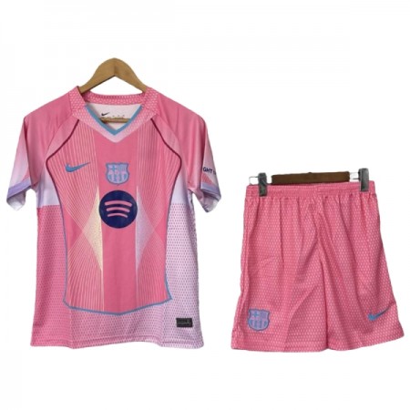 Camisola Barcelona Criança 2025-26 Rosa Manga Curta edição especial