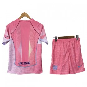 Camisola Barcelona Criança 2025-26 Rosa Manga Curta edição especial