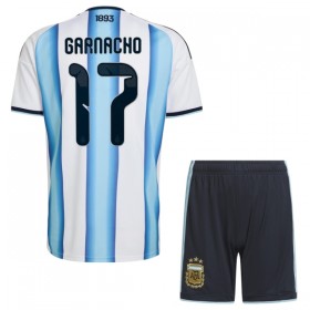 Camisola Argentina Garnacho 17 Criança 1º Equipamento Mundial 2026 Manga Curta