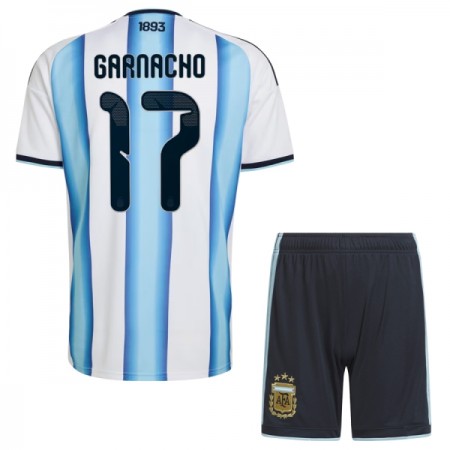 Camisola Argentina Garnacho 17 Criança 1º Equipamento Mundial 2026 Manga Curta