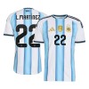 Camisola Argentina Lautaro Martinez 22 1º Equipamento Mundial 2026 Manga Curta