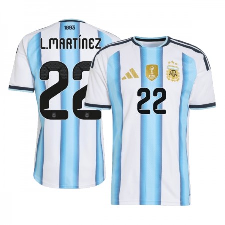 Camisola Argentina Lautaro Martinez 22 1º Equipamento Mundial 2026 Manga Curta