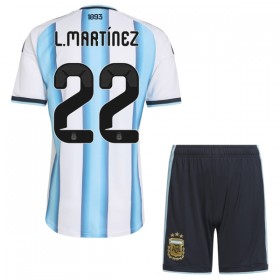 Camisola Argentina Lautaro Martinez 22 Criança 1º Equipamento Mundial 2026 Manga Curta