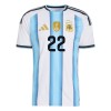 Camisola Argentina Lautaro Martinez 22 Criança 1º Equipamento Mundial 2026 Manga Curta