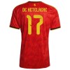 Camisola Bélgica De Ketelaere 17 1º Equipamento Mundial 2026 Manga Curta