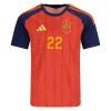 Camisola Espanha Cucurella 22 1º Equipamento Mundial 2026 Manga Curta