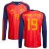 Camisola Espanha Lamine Yamal 19 1º Equipamento Mundial 2026 Manga Comprida