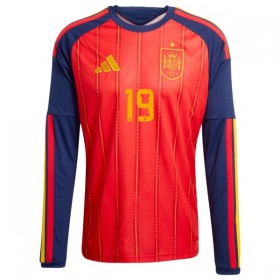 Camisola Espanha Lamine Yamal 19 1º Equipamento Mundial 2026 Manga Comprida