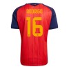 Camisola Espanha Rodrigo 16 1º Equipamento Mundial 2026 Manga Curta