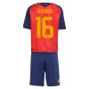 Camisola Espanha Rodrigo 16 Criança 1º Equipamento Mundial 2026 Manga Curta