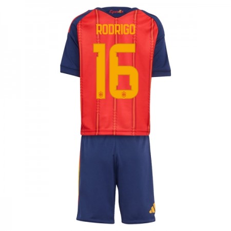 Camisola Espanha Rodrigo 16 Criança 1º Equipamento Mundial 2026 Manga Curta