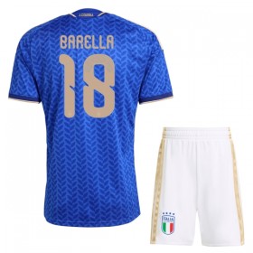 Camisola Itália Barella 18 Criança 1º Equipamento Mundial 2026 Manga Curta