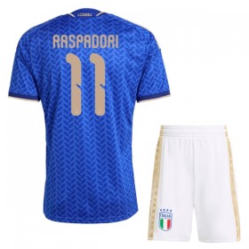 Camisola Itália Raspadori 11 Criança 1º Equipamento Mundial 2026 Manga Curta