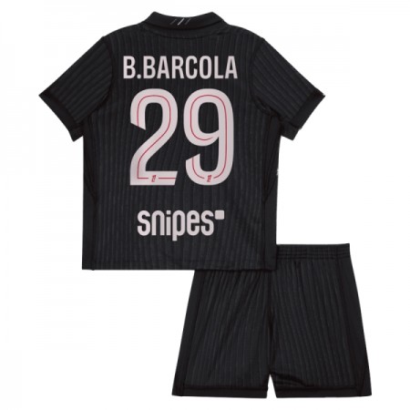 Camisola Paris Saint-Germain B. Barcola 29 Jordan Criança 4º Equipamento 2025-26 Manga Curta
