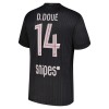 Camisola Paris Saint-Germain D. Doue 14 Jordan 4º Equipamento 2025-26 Manga Curta