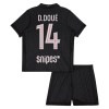 Camisola Paris Saint-Germain D. Doue 14 Jordan Criança 4º Equipamento 2025-26 Manga Curta