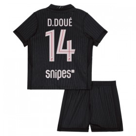 Camisola Paris Saint-Germain D. Doue 14 Jordan Criança 4º Equipamento 2025-26 Manga Curta