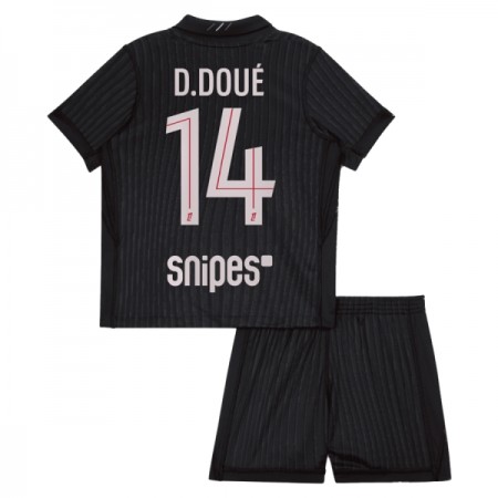 Camisola Paris Saint-Germain D. Doue 14 Jordan Criança 4º Equipamento 2025-26 Manga Curta
