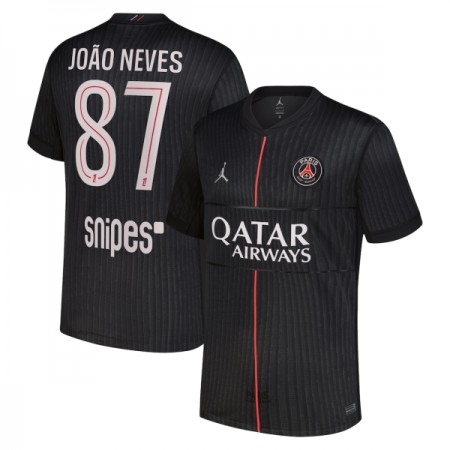 Camisola Paris Saint-Germain Joao Neves 87 Jordan 4º Equipamento 2025-26 Manga Curta