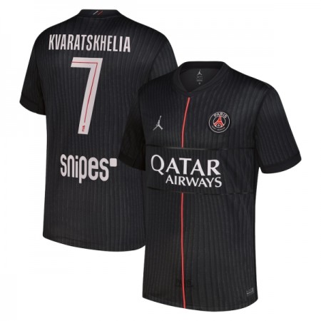 Camisola Paris Saint-Germain Kvaratskhelia 7 Jordan 4º Equipamento 2025-26 Manga Curta