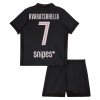 Camisola Paris Saint-Germain Kvaratskhelia 7 Jordan Criança 4º Equipamento 2025-26 Manga Curta