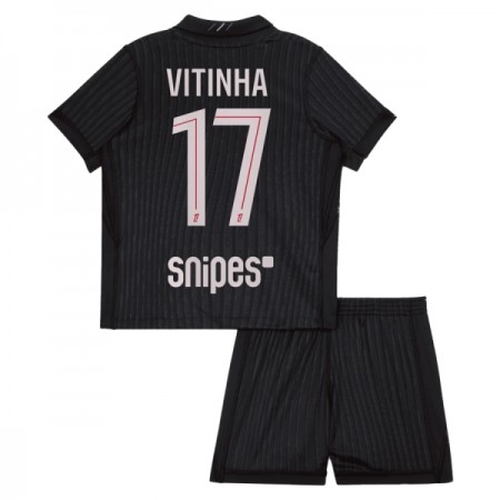 Camisola Paris Saint-Germain Vitinha 17 Jordan Criança 4º Equipamento 2025-26 Manga Curta