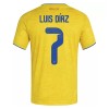 Camisola Colômbia Luis Diaz 7 1º Equipamento Mundial 2026 Manga Curta