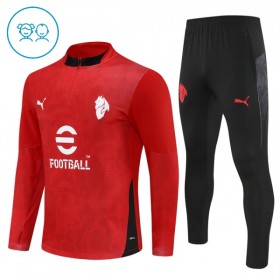 Criança AC Milan Quarter-Zip Sweat de Treino 2025-26 Vermelha