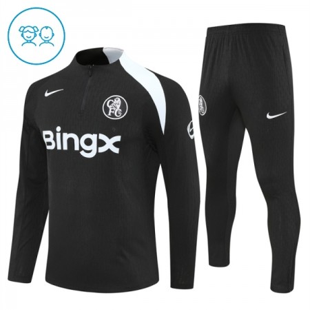 Criança Chelsea Quarter-Zip Sweat de Treino 2025-26 Preta