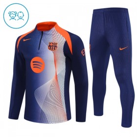 Criança FC Barcelona Quarter-Zip Sweat de Treino 2025-26 Azul