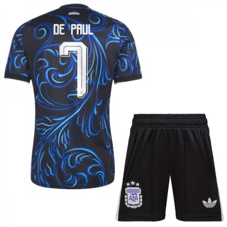 Camisola Argentina De Paul 7 Criança 2º Equipamento Mundial 2026 Manga Curta
