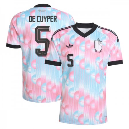 Camisola Bélgica De Cuyper 5 2º Equipamento Mundial 2026 Manga Curta