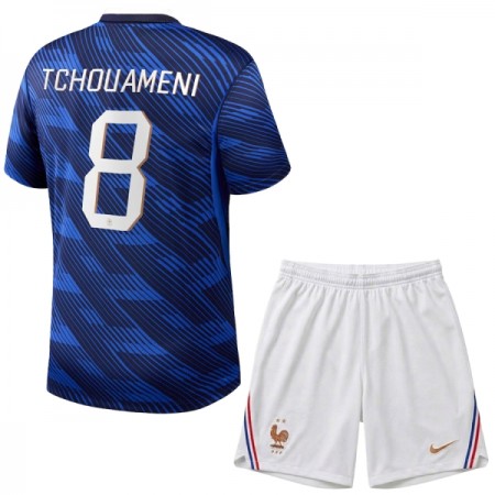 Camisola França Tchouameni 8 Criança 1º Equipamento Mundial 2026 Manga Curta