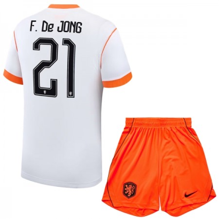 Camisola Holanda Frenkie de Jong 21 Criança 2º Equipamento Mundial 2026 Manga Curta