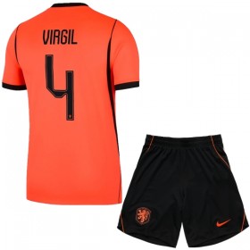 Camisola Holanda Virgil 4 Criança 1º Equipamento Mundial 2026 Manga Curta