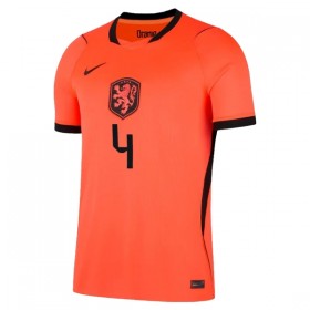Camisola Holanda Virgil 4 Criança 1º Equipamento Mundial 2026 Manga Curta