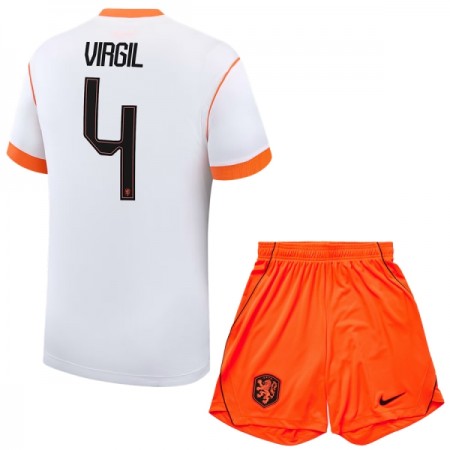 Camisola Holanda Virgil 4 Criança 2º Equipamento Mundial 2026 Manga Curta