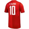Camisola Canadá J. David 10 1º Equipamento Mundial 2026 Manga Curta
