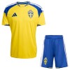 Camisola Suécia Criança 1º Equipamento Mundial 2026 Manga Curta
