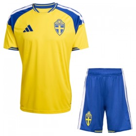 Camisola Suécia Criança 1º Equipamento Mundial 2026 Manga Curta
