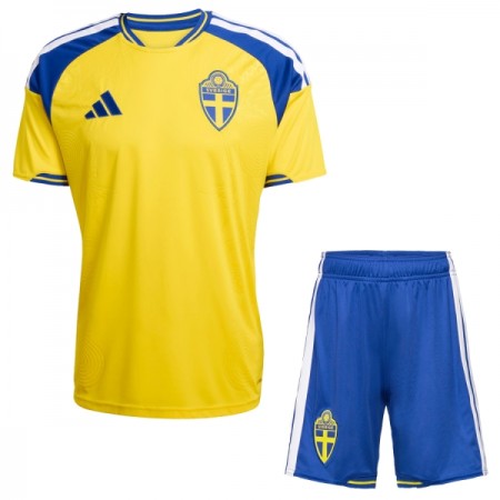 Camisola Suécia Criança 1º Equipamento Mundial 2026 Manga Curta