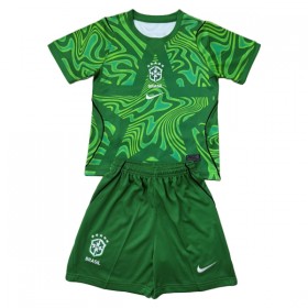 Camisola Brasil Guarda Redes Criança 1º Equipamento Mundial 2026 Verde Manga Curta