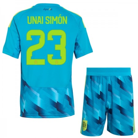 Camisola Espanha Unai Simon 23 Guarda Redes Criança Mundial 2026 Manga Curta