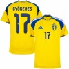 Camisola Suécia Gyokeres 17 1º Equipamento Mundial 2026 Manga Curta
