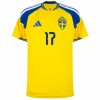 Camisola Suécia Gyokeres 17 1º Equipamento Mundial 2026 Manga Curta