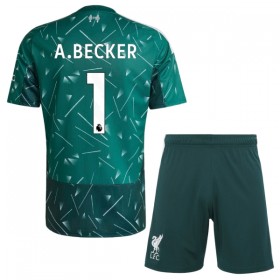 Camisola Liverpool A. Becker 1 Guarda Redes Criança 1º Equipamento 2026-27 Verde Manga Curta