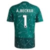 Camisola Liverpool A. Becker 1 Guarda Redes Criança 1º Equipamento 2026-27 Verde Manga Curta